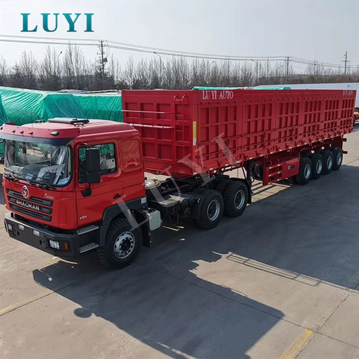 Heavy Duty 4 Axle Side Dump Semi Trailer